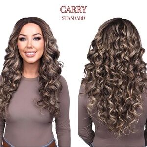 Carry Standard Luxurious Brown Curly Wig